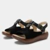 Betsie Stretch Black Sandal -Alegria Shoes Sale BSE 6146 S1