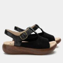 Betsie Stretch Black Sandal -Alegria Shoes Sale BSE 6146 S2