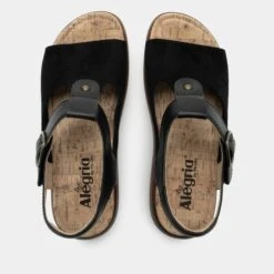 Betsie Stretch Black Sandal -Alegria Shoes Sale BSE 6146 S4
