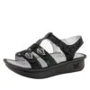 Kleo Black Leaf Sandal -Alegria Shoes Sale KLE 676 S1 Left