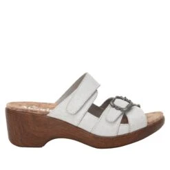 Sierra Delicut White Sandal -Alegria Shoes Sale SIE 7408 S2